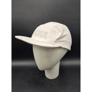 Hoka One One Hat Cap Mens Adjustable White Time to Fly 5 Panel Running Jogging